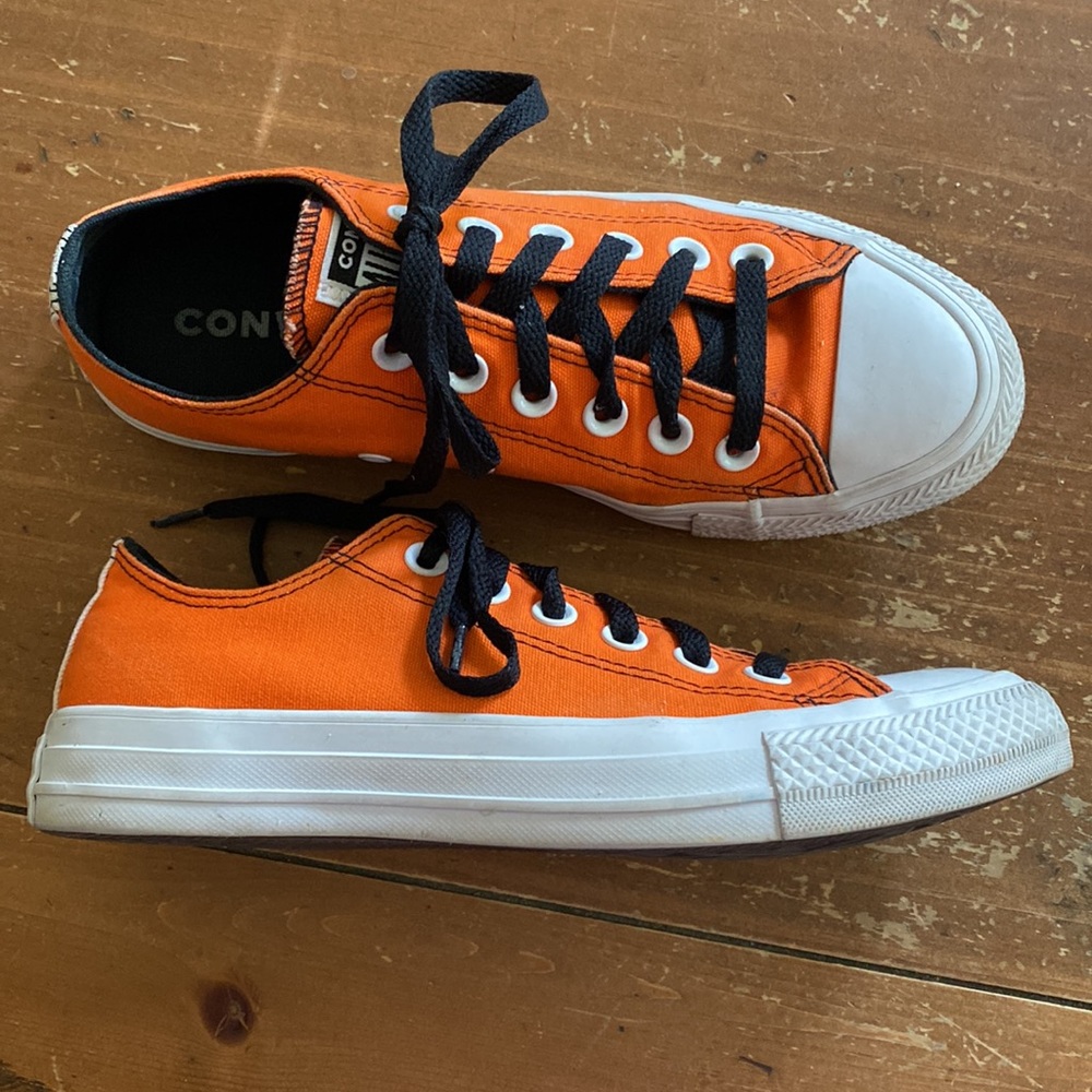 Converse Orange and Black Sneakers - Picture 2 of 5